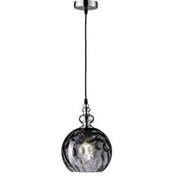 Lámpara Colgante Uller 1 Luz Vidrio Humo/Níquel Ø 20 cm E27