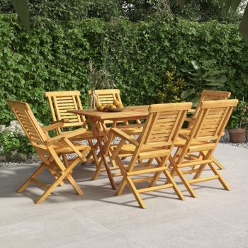 Teak Solid Wood Folding Garden Chairs Set of 6