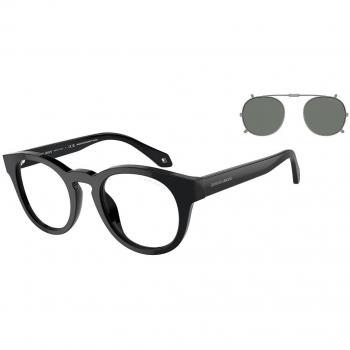 Giorgio Armani AR8190U with Clip-on 58751W Men's Eyeglasses Black Size 48 - Blue Light Block Available