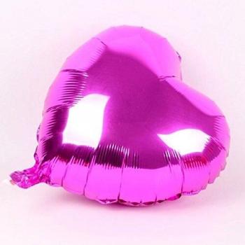 Globo Corazón Fucsia de Poliamida Tubito 49x46cm
