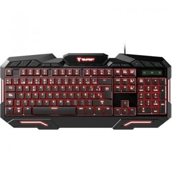 Teclado Gaming Retroiluminado Tempest K8 Radiance RGB con retroiluminación RGB, diseño ergonómico, teclas mecánicas, conexión USB, compatibilidad con múltiples sistemas operativos y software personalizable