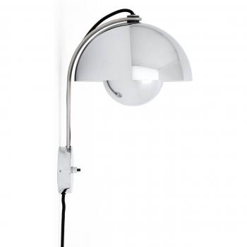 Aplique de pared Flowerpot VP8, cromado con enchufe