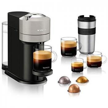 Cafetera de Cápsulas Krups Vertuo Next Nespresso 1.1L Gris Claro, 5 Tamaños de Taza, Espresso y Café Lungo