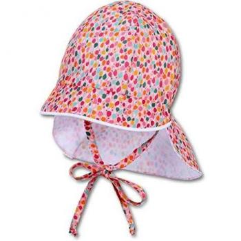 Gorra de pico rosa con protección de cuello para niños