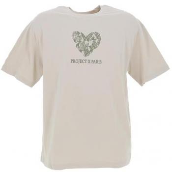 Embroidered Heart Flutter T-Shirt by Project X Paris - Grey, Size L