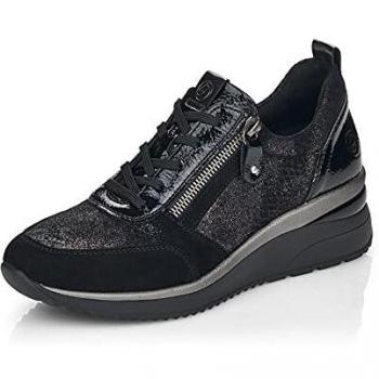 Remonte Damen Halbschuhe Schwarz, Mocasn Mujer, Negro Kombi 02, 40 EU