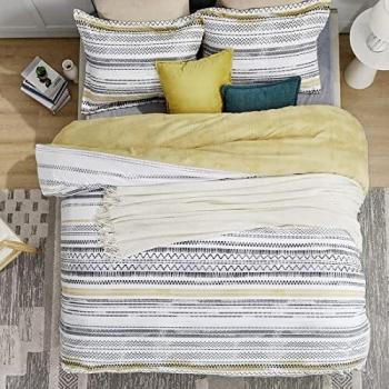 Bedsure Funda Nordica Cama 150 - Funda Edredon Cama 135 Modernos Estampada Reversible, Funda Nordico 220x230 cm con 2 Fundas de Almohada 40x75cm, 3 Piezas, Muy Suave Microfibra, Gris y Blanco
