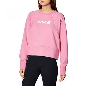 Nike Women's Dry Get Fit Fc Sweatshirt, Magic Flamingo/White, L