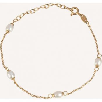 Pulsera Rí de plata acabado oro 18kt perlas blancas