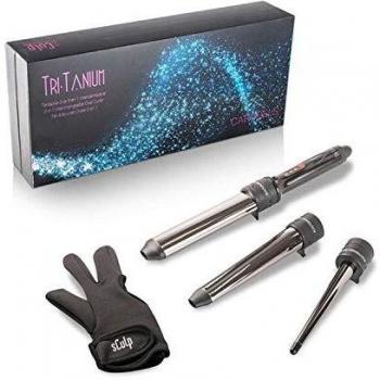 SculpBy Tri-tanium Rizador de Pelo Profesional 3 en 1. Planchas Rizadoras con Tecnología Iónica y Cerámica. Tenacillas Multifunción con Cabezal Intercambiable y Temperatura Regulable