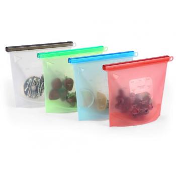 Bolsa Silicona Reutilizable Set 4 colores Preservación de Alimentos Bision Bolsas Silicona de Almacenamiento Conservacion Alimentos Usar Para Congelar Calentar Hornear en Microondas