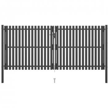 Puerta de valla de acero antracita 4x2 m