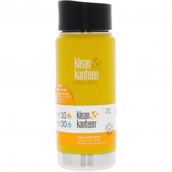 Klean Kanteen Botella Wide Insulada 16oz, Adultos Unisex, Amarillo, 207.5 mm h x 75.3 mm w