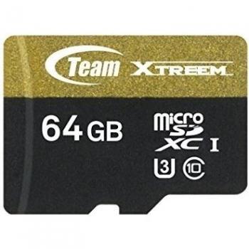 Team Group Micro SD 2 GB con adaptador SD tarjeta de memoria Gold/Black 64 GB Xtreem Class 10 UHS-I Grade 3