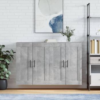 Armarios de pared 2 uds madera de ingeniería gris hormigón vidaXL