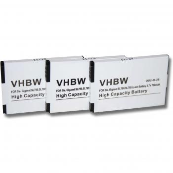 vhbw 3X Batería Recargable Compatible con Bintec-Elmeg D141 DECT teléfono Fijo o inalámbrico