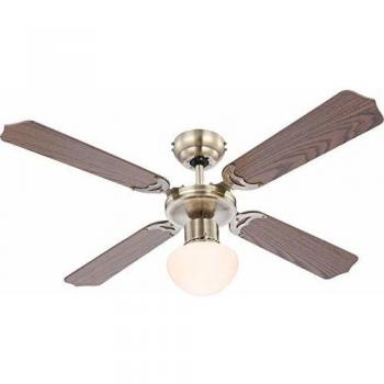 Ventilador de Techo Globo Champion Roble con Luz y 3 Velocidades