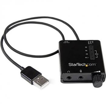 StarTech.com Tarjeta de Sonido Estéreo USB Externa Adaptador Conversor con Salida SPDIF - 1x USB A Macho - 2X Mini-Jack Hembra - Negro