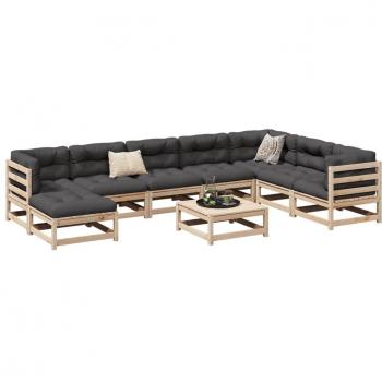 vidaXL 9 Piece Garden Sofa Set Solid Wood Pine
