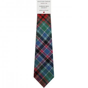 Mens All Wool Tie Woven Scotland - Gordon Red Ancient Tartan