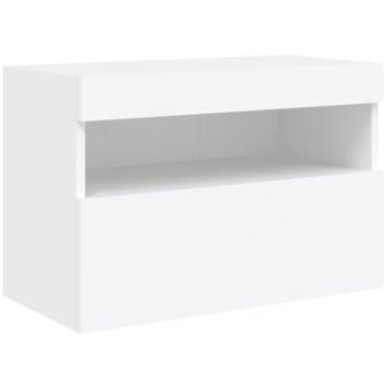 Mueble de TV Multimedia con Luces LED RGB para Pared - 60 x 30 x 40 cm - Blanco