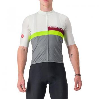 Maillot de manga corta Castelli A Blocco en blanco y gris, talla M
