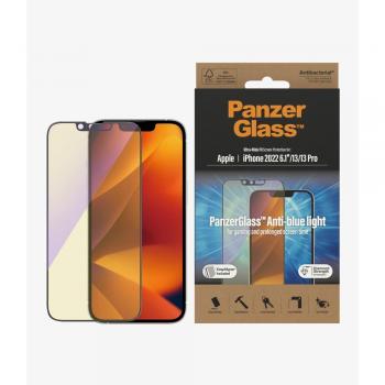 Protector de Pantalla PanzerGlass Ultra-Wide Fit Anti-Luz Azul EasyAligner para iPhone 13/13 Pro/14 - 9H