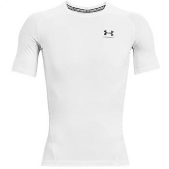 Under Armour HeatGear Compression Short Sleeve T-Shirt for Men - White, Model 1361518, Size XS