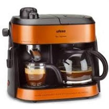 Ufesa CK7355 Duo Supreme - Cafetera Express de Hidropresión y Goteo con Vaporizador Ajustable y Controlador de Aroma, Capacidad para 10 Tazas, 1800W
