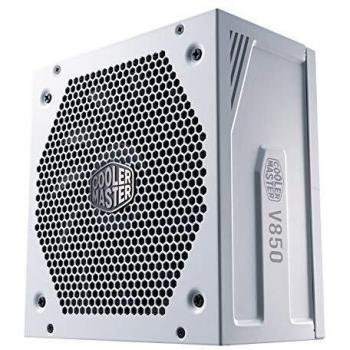Cooler Master V850 Gold V2 PSU, Enchufe EU: 850W, 80 PLUS Gold, Modular Total, Fuente de Alimentación ATX, Ventilador FDB 135mm, Modo Semi-Fanless, 10 Años Garantía, Cables PCI-e 16AWG, Edición Blanca