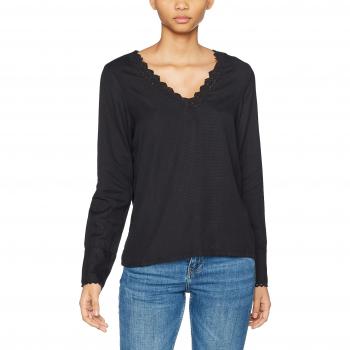 VERO MODA Vmanisa Ls Top D2-7, Camiseta sin Mangas para Mujer, Negro