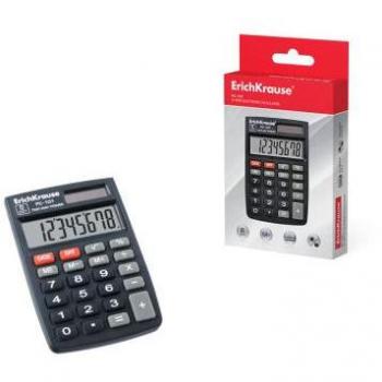Calculadora de Bolsillo Erich Krause PC-101, 8 Dígitos, Pantalla LCD, Funciones Avanzadas, Memoria Incorporada, Batería Alcalina Incluida, Estuche de Plást