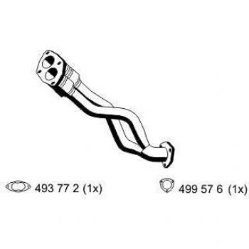 Tubo de escape ERNST 105415 para Volkswagen Sharan I 600