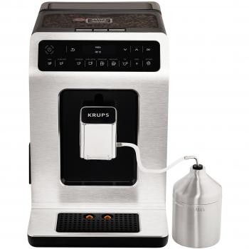 Krups Evidence EA891D - Cafetera superautomática con molino de granos, 15 preajustes, panel OLED, autolimpieza y capacidad de 2,3 L