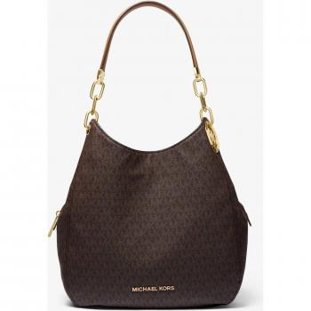 Michael Kors LG Chain Shoulder Bag Tote, Brown, Female, Size: ONE SIZE