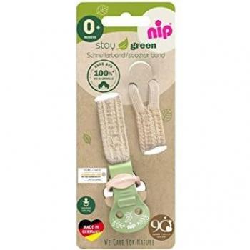 Cinta para chupete Green - Bio-Baumwolle, BPA-free, extra suave y ligero, ajustable, protege la ropa del bebé