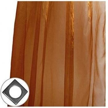 Cortina irisada con colgadores 140x250 cm chocolate y oro