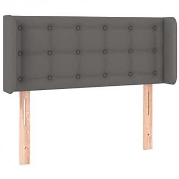 Cabecero con LED cuero sintético gris 83x16x78/88 cm