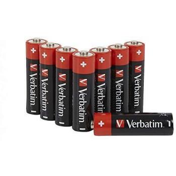 Verbatim Alkaline AA Batteries, 1.5V, LR6, 8-Pack