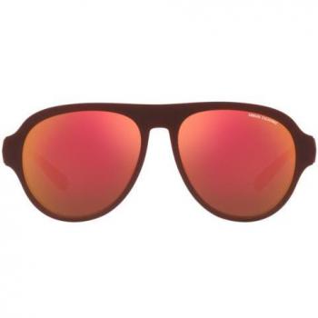 Armani Exchange Men's Pilot Sunglasses AX 4126SU Brown Red Dark Violet Mirror ø 58 mm