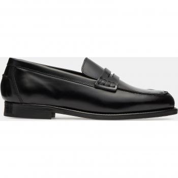 Mocasines LOTTUSSE de mujer hechos de piel de vacuno en color negro, modelo Banda Chris