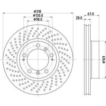 HELLA 8DD 355 127-511 Disco de freno - 50277PRO_HC - altamente carbonizado - revestido