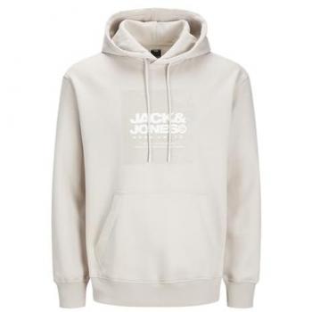 Sudadera con Capucha Comfort Fit Jack & Jones Jcoaero para Hombre, Estampado Frontal, Color Moonbeam, Talla S