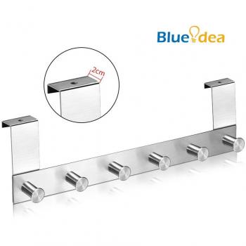 Ganchos de Puerta, Blueidea® Perchero de Pared Inoxidable Puerta Percha Ropa Percha Toalla Rack Soporte, Libre Instalación para Baño Armario de Cocina Plata