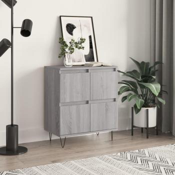 Aparador de madera contrachapada 60x35x70 cm en color gris Sonoma, mueble de almacenaje para salón, buffet y armario auxiliar