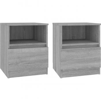 Mesita de noche Vidaxl Sonoma gris 40x40x50 cm - Set de 2