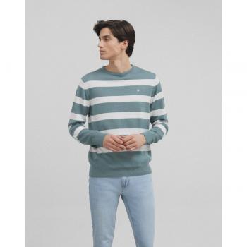Jersey clásico náutico azul gris para hombre