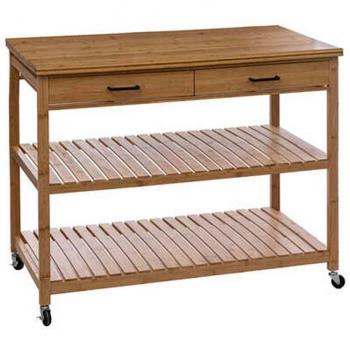 Mueble Auxiliar Isla de Bambú de 4 Niveles - Organización y Almacenamiento