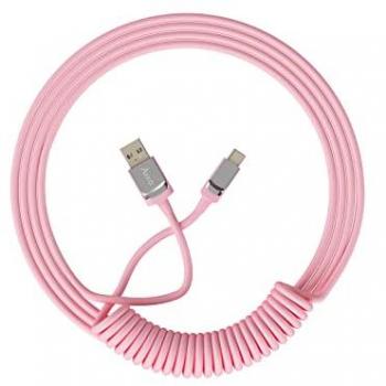 Akko Custom Coiled Aviator USB Type-C Cable - Pink 1.5M