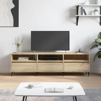 Mueble de TV madera contrachapada roble Sonoma 150x30x44,5 cm Marrón